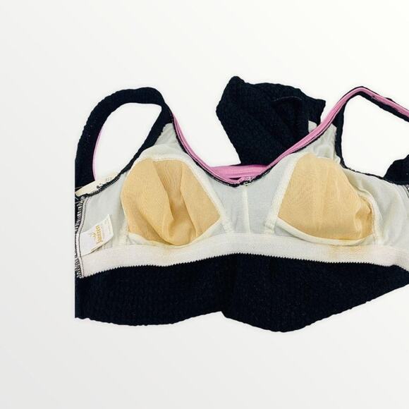 Vintage Jantzen One Piece Swimsuit Solid Black Pink Belted Sz 12 70’s 80’s - Picture 5 of 11